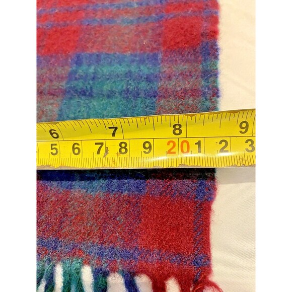 Authentic Vintage Tweedmill British Lambswool Wool Fringe Scarf Muffler 50”x8.5” - Picture 4 of 5